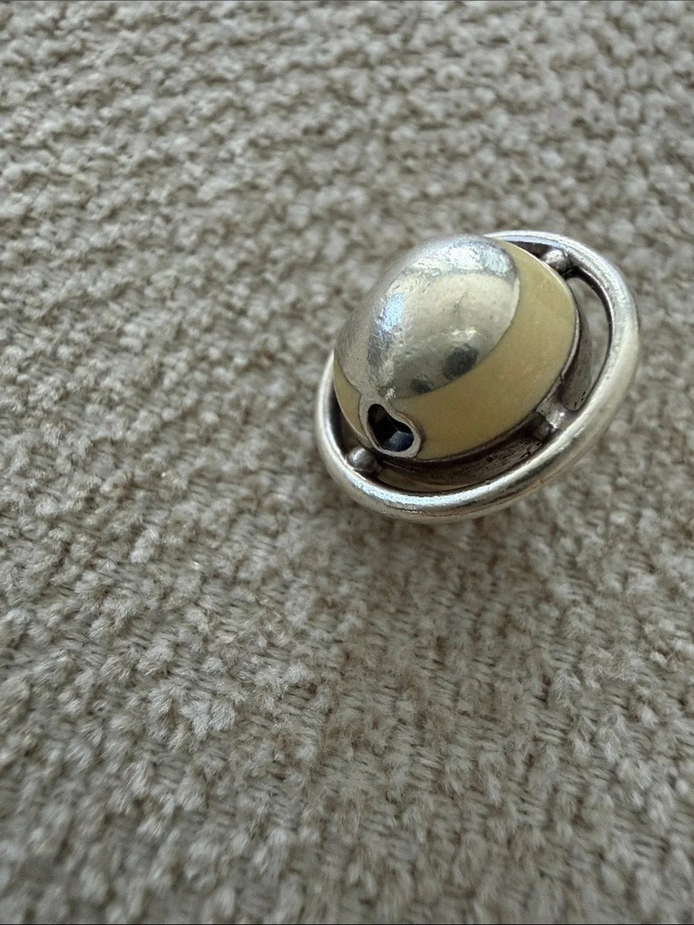 Pandora Silver and Cream Charm Bead Set